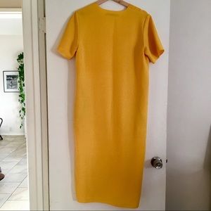 yellow shift dress with pockets